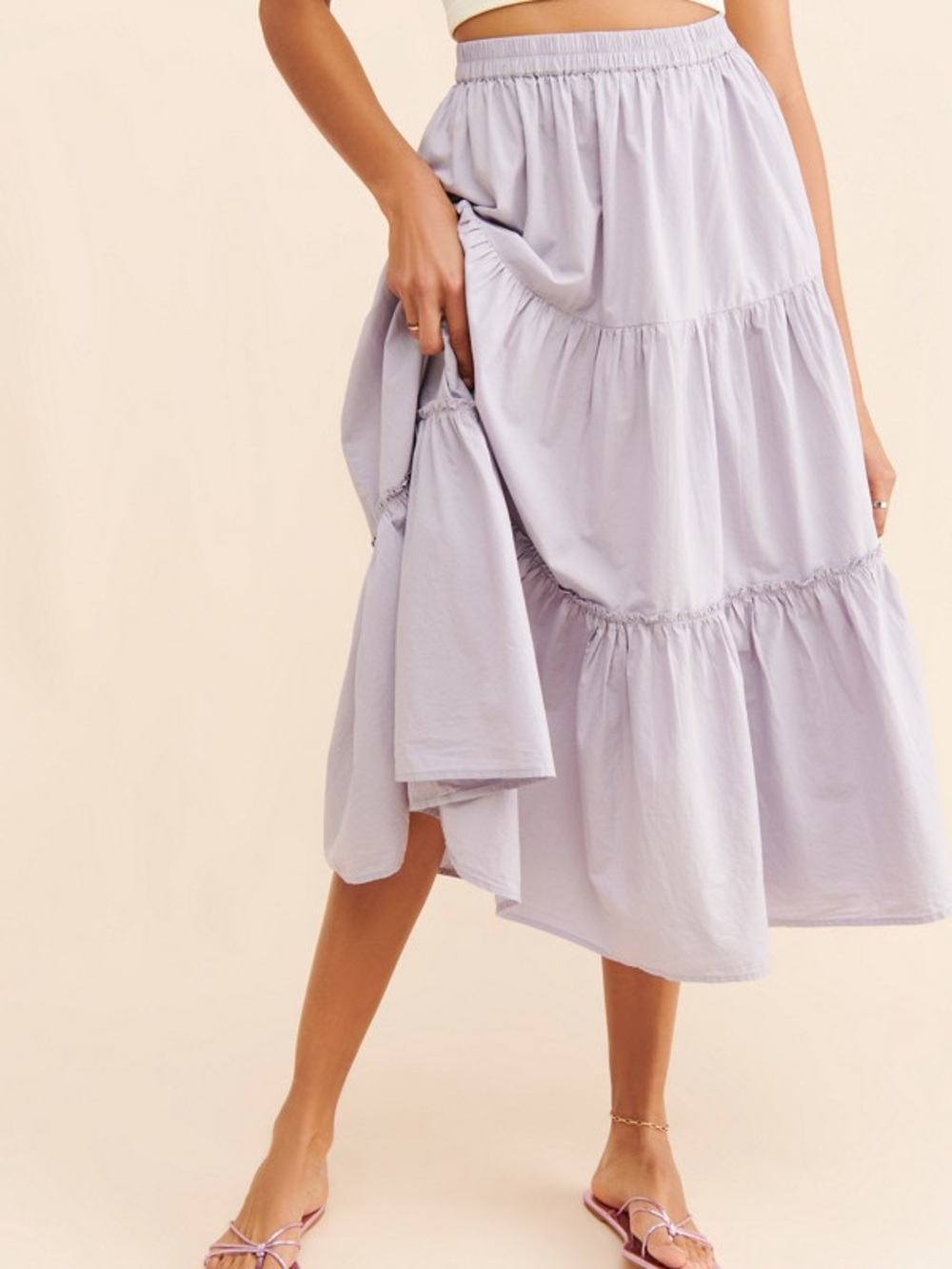 a new day Lavender Elastic-Waist Skirt
